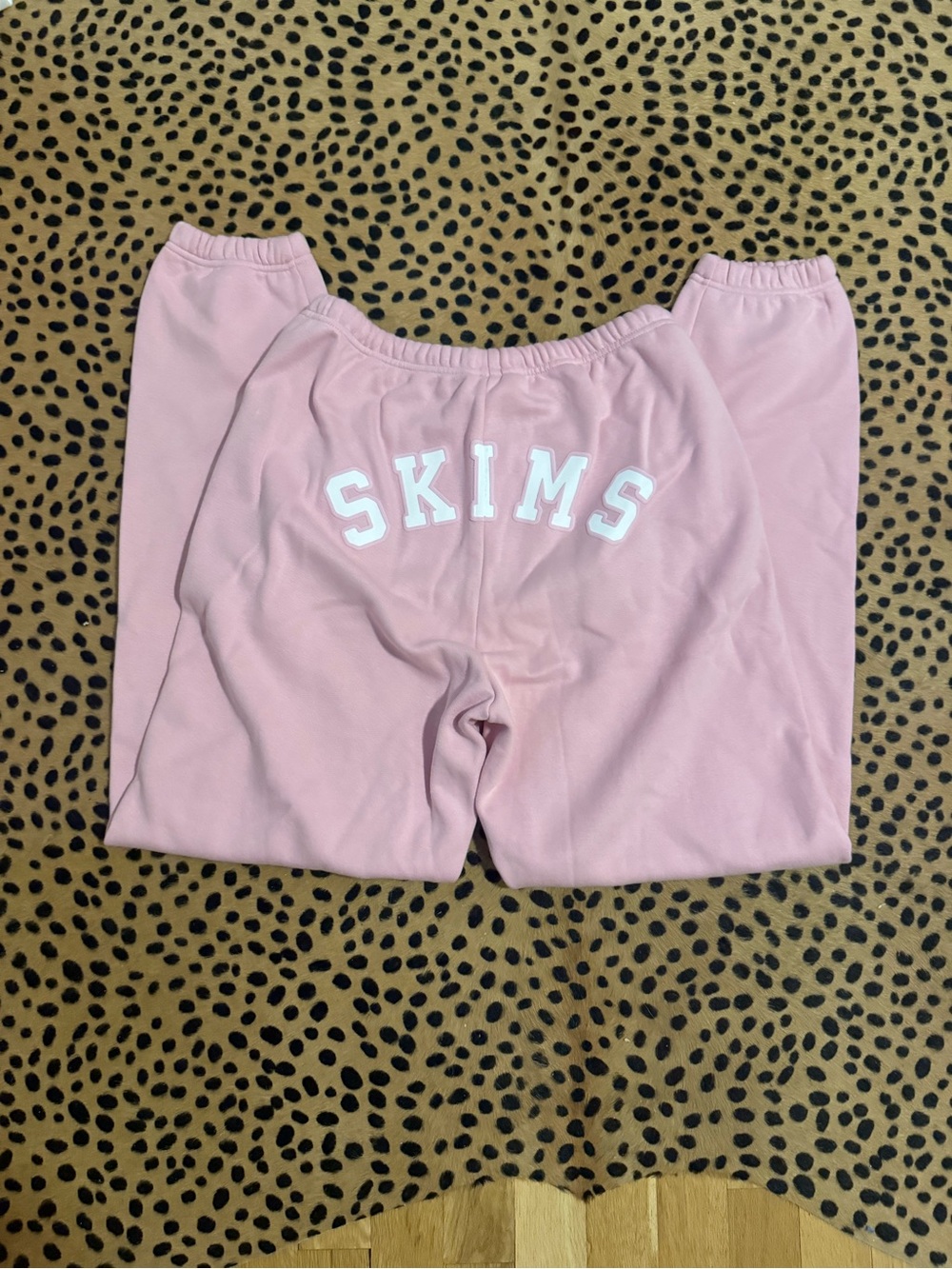 Skims Cotton Fleece Logo Pink Sweatpants size small